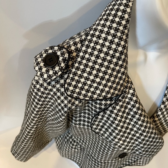 Folded & Hung Black and White 3/4 Sleeve Crop Jacket Size Small - Picture 6 of 9
